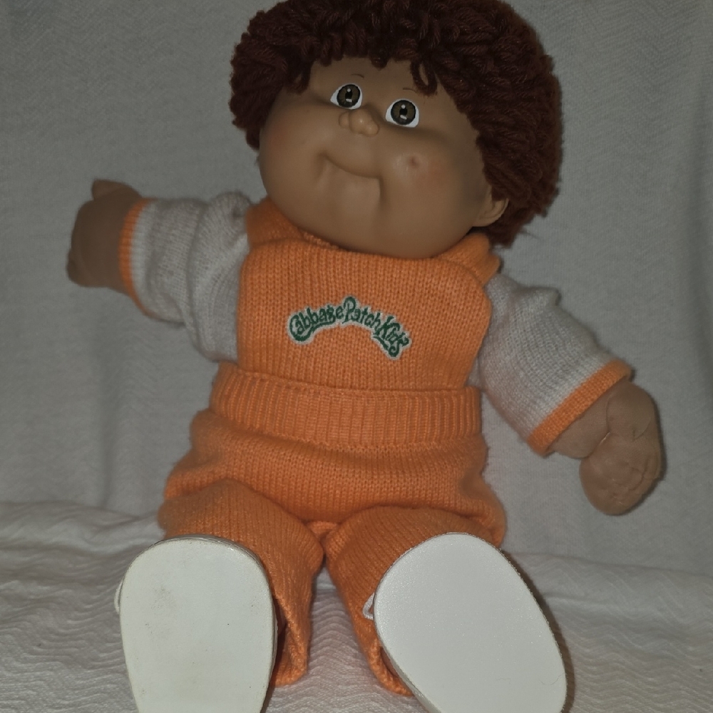 HM 8 Cabbage Patch Doll In Original Knit Overalls Cpk Shoes And Socks.